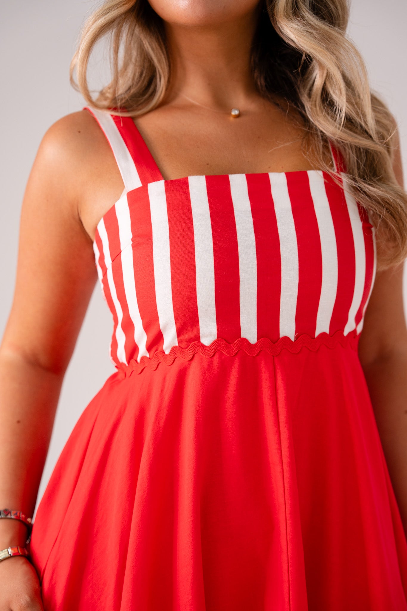 Love Laura Stripe Midi Dress In Red