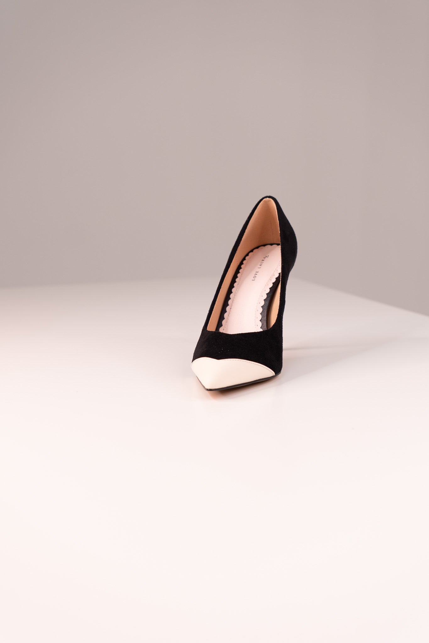 Love Laura Suede Heel In Monochrome