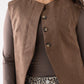 Love Laura Faux Suede Waistcoat In Chocolate