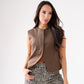Love Laura Faux Suede Waistcoat In Chocolate