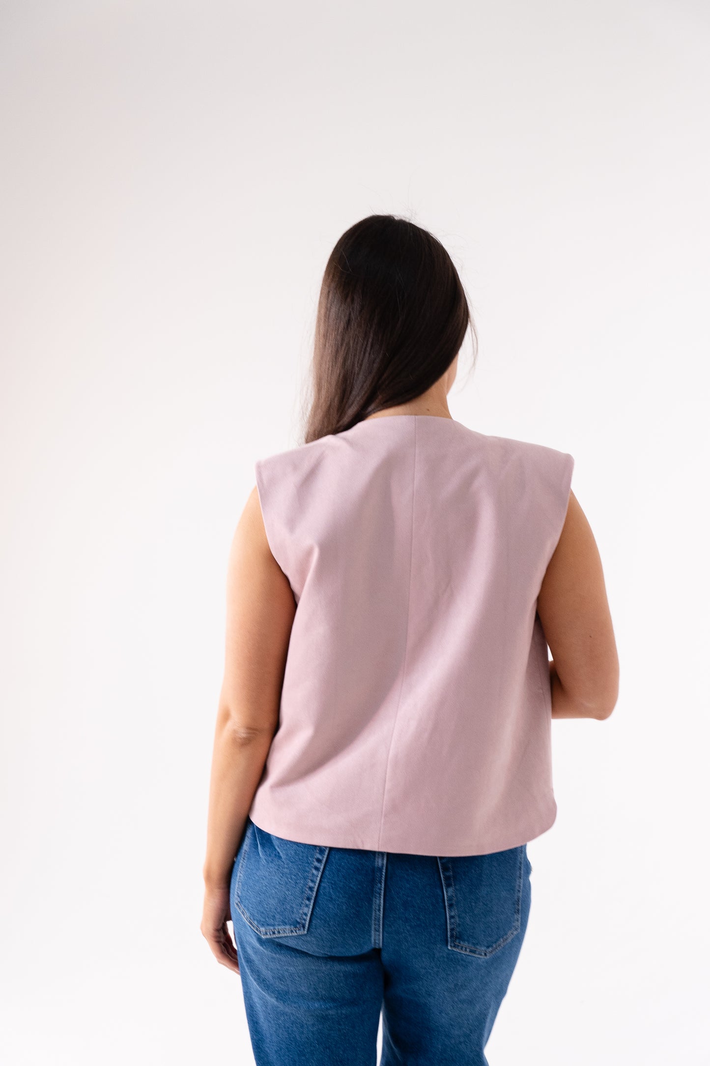 Love Laura Faux Suede Waistcoat In Pink
