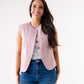 Love Laura Faux Suede Waistcoat In Pink