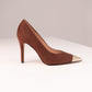 Love Laura Textured Heel In Chocolate