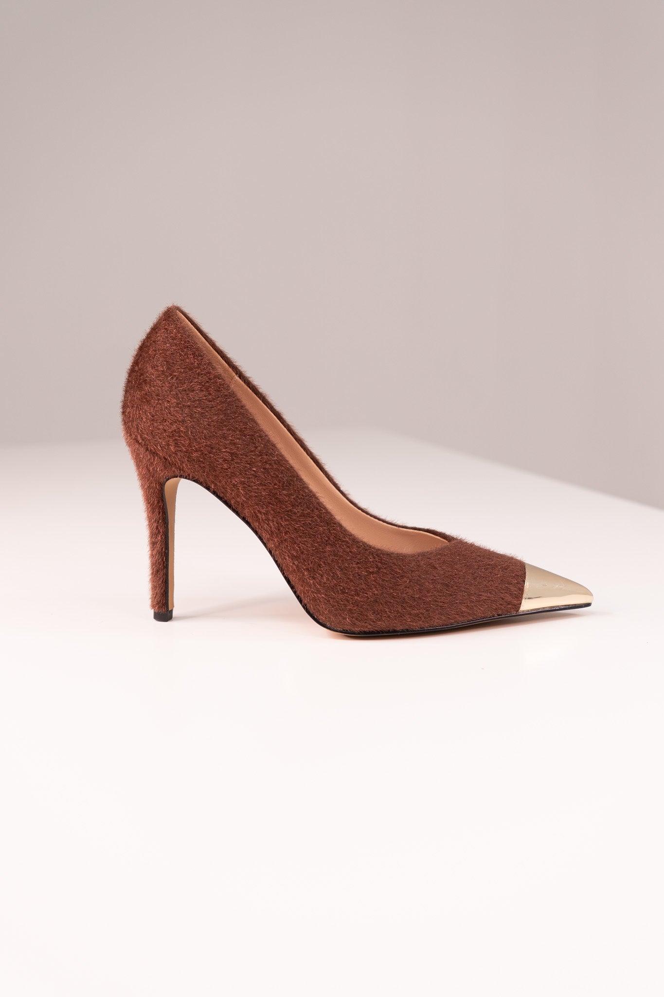 Love Laura Textured Heel In Chocolate