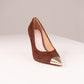 Love Laura Textured Heel In Chocolate