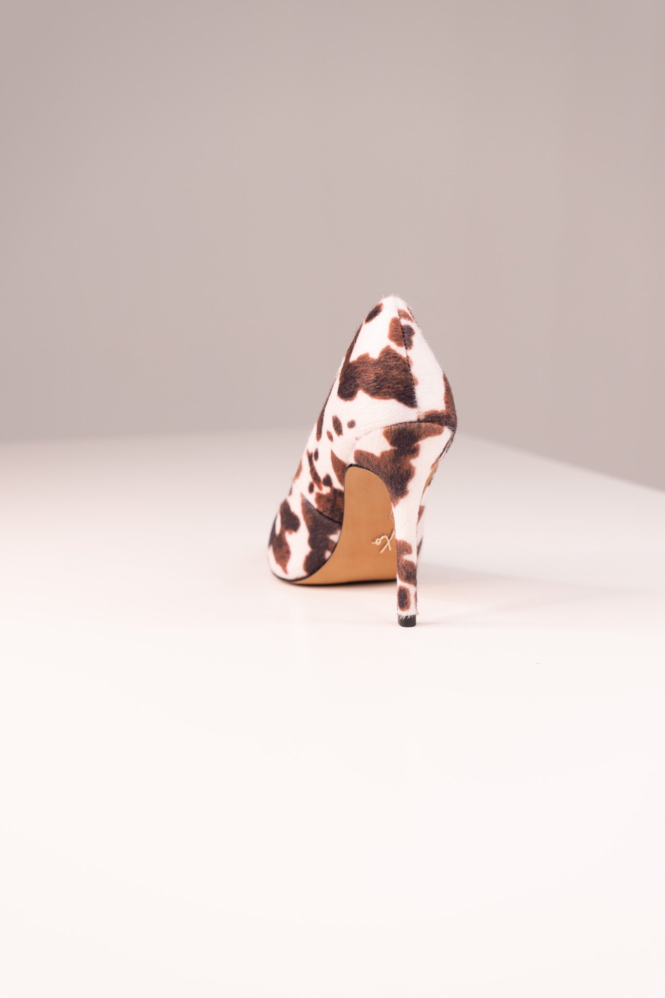 Love Laura Textured Heel In Cow Print