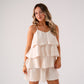 Love Laura Tiered Mini Dress In Cream