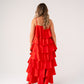 Love Laura Tiered Midi Dress In Red