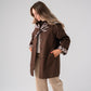 Love Laura Trench Coat With Scarf In Chocolate