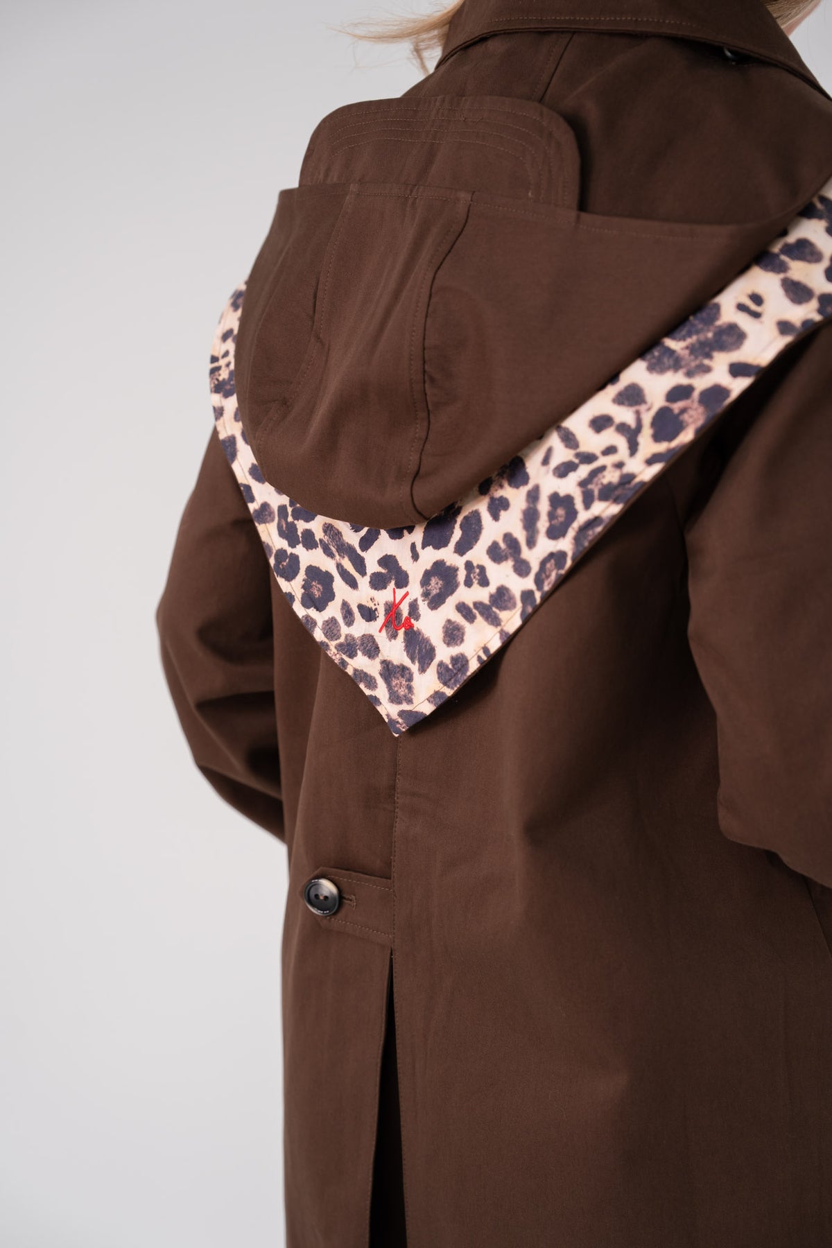 Love Laura Trench Coat With Scarf In Chocolate
