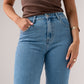 Love Laura Chocolate Trim Turn Up Jeans In Denim