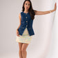 Love Laura Denim Waistcoat In Dark Wash