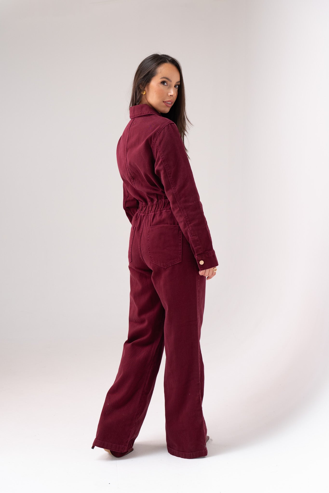 Love Laura Utility Jumpsuit In Burgundy