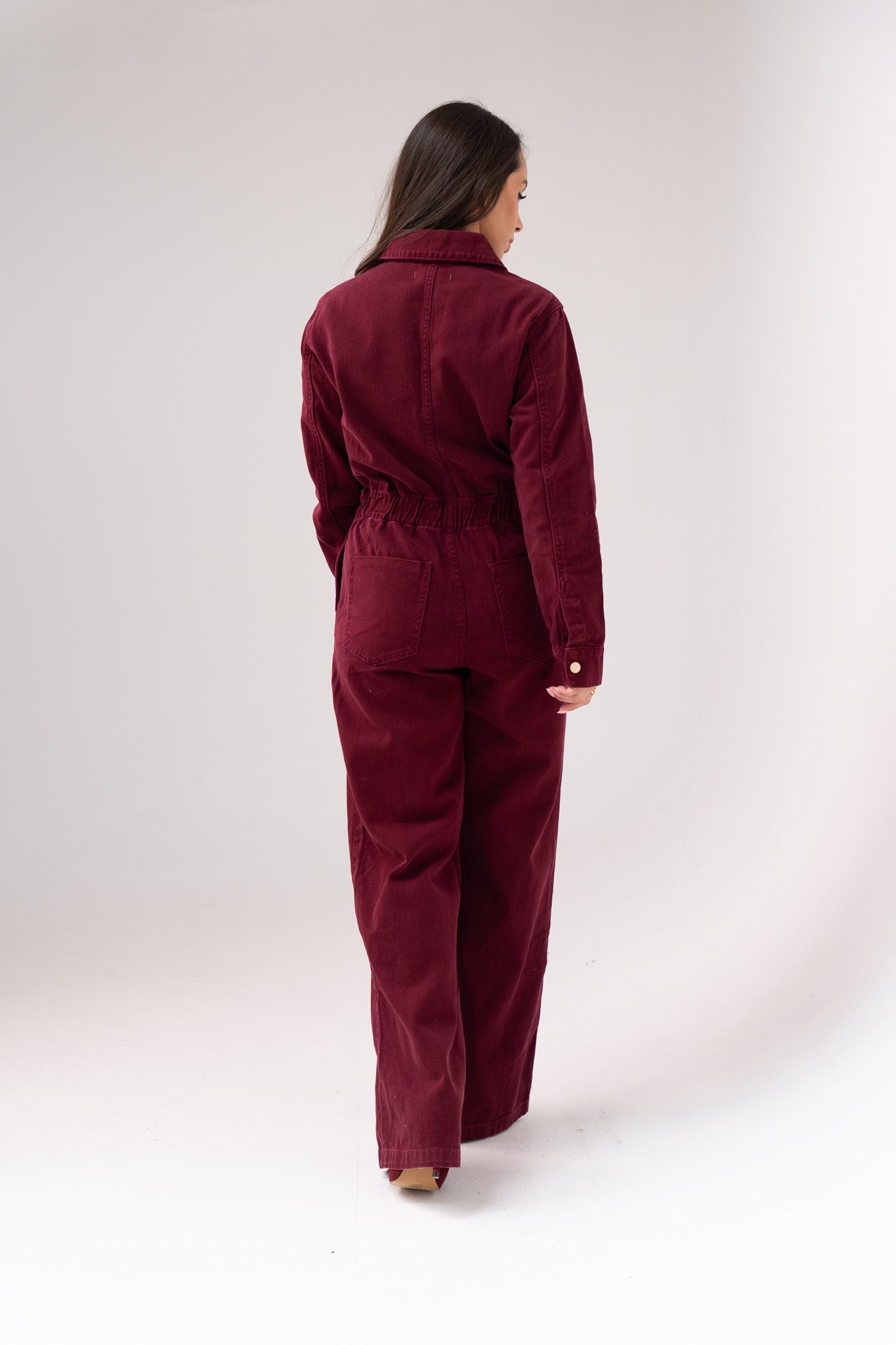 Love Laura Utility Jumpsuit In Burgundy