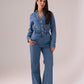 Love Laura Utility Jumpsuit In Mid Wash
