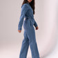 Love Laura Utility Jumpsuit In Mid Wash