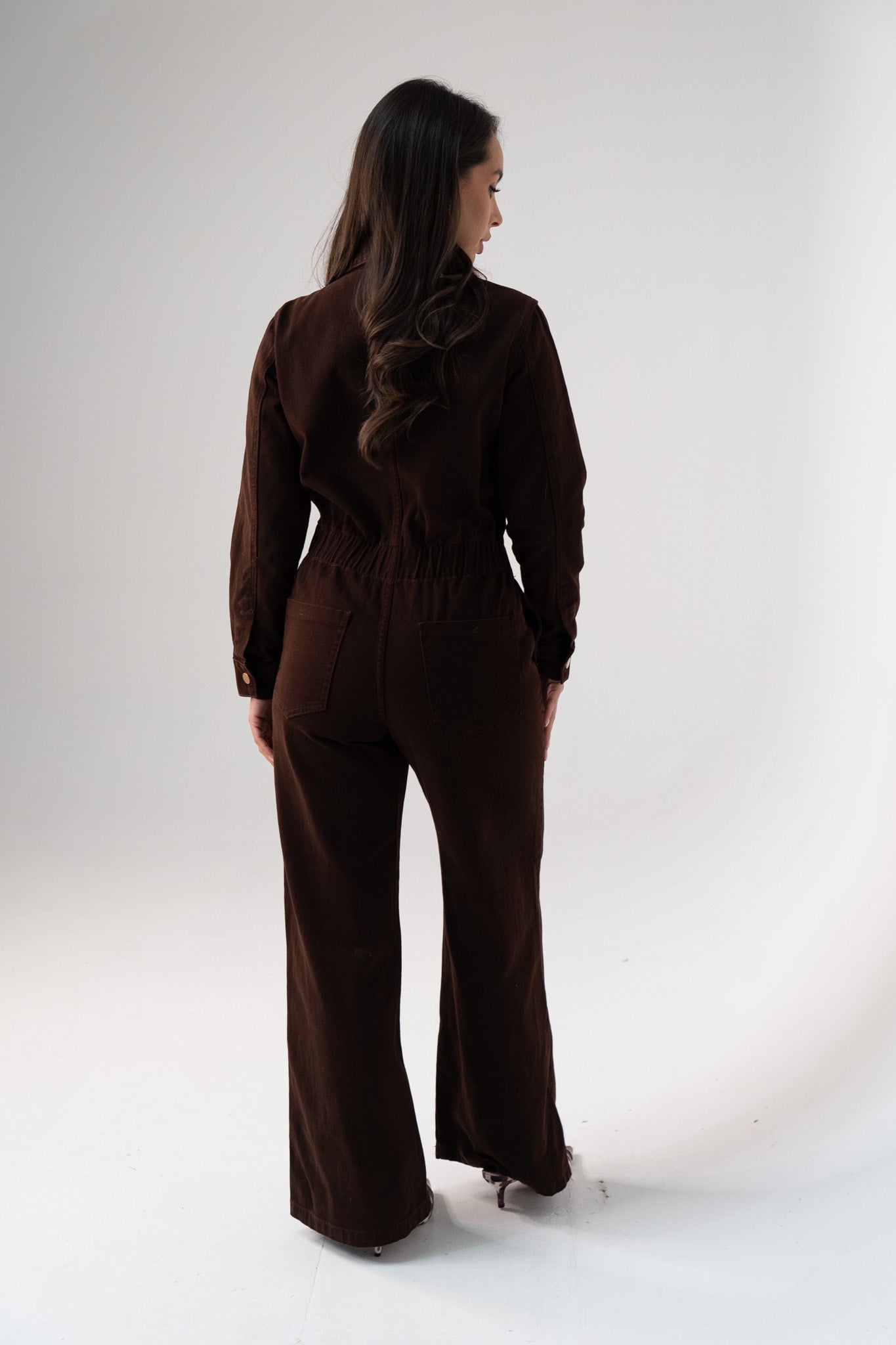 Love Laura Utility Jumpsuit In Chocolate