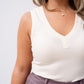 Love Laura V-Neck Vest Top In Cream
