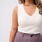 Love Laura V-Neck Vest Top In Cream
