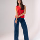 Love Laura Wide Leg Jeans In Dark Wash