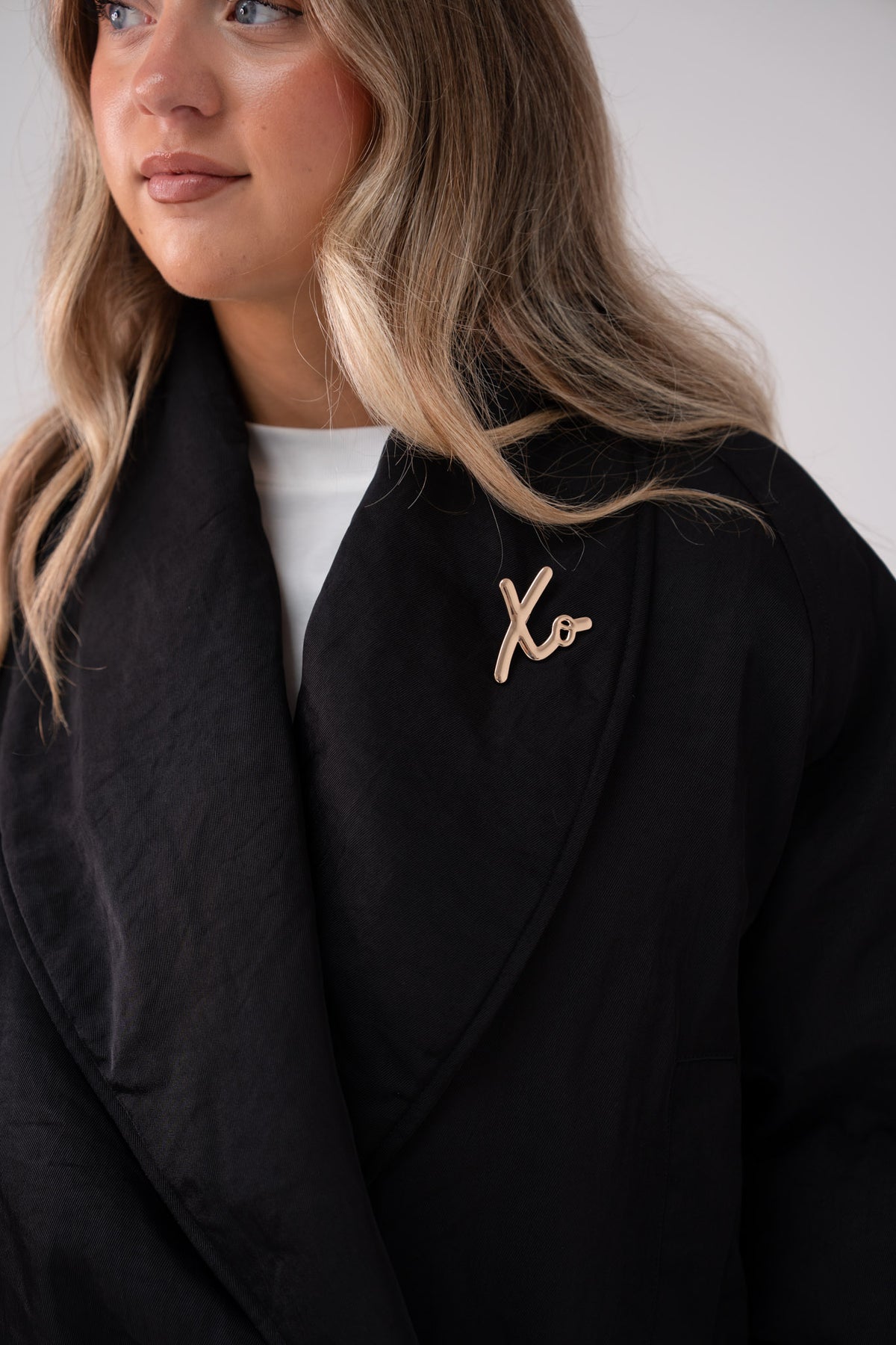 Love Laura Statement Collar Jacket In Black