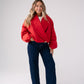 Love Laura Statement Collar Jacket In Red