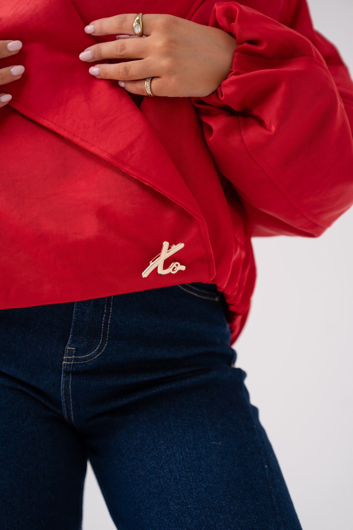 Love Laura Statement Collar Jacket In Red