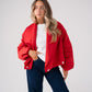 Love Laura Statement Collar Jacket In Red