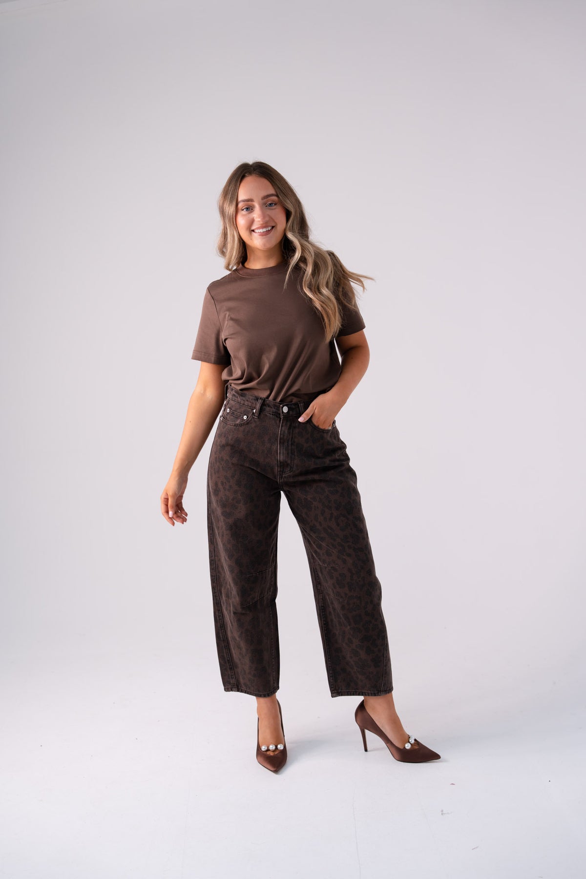 Love Laura Barrell Jeans In Dark Leopard Print