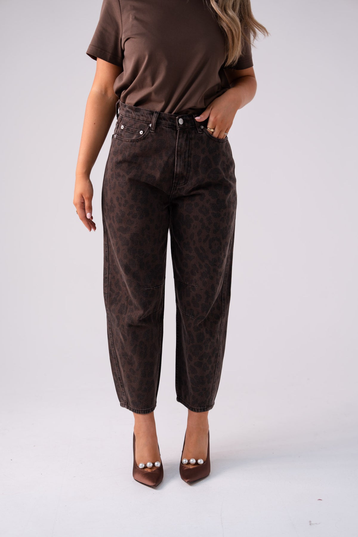 Love Laura Barrell Jeans In Dark Leopard Print