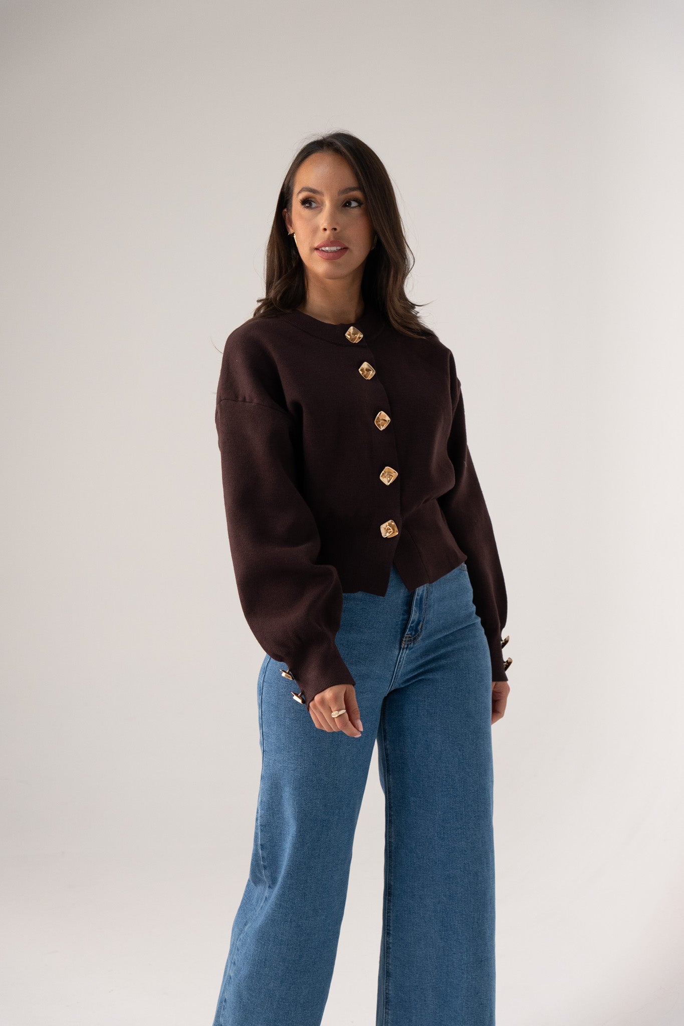 Love Laura Cardigan In Chocolate