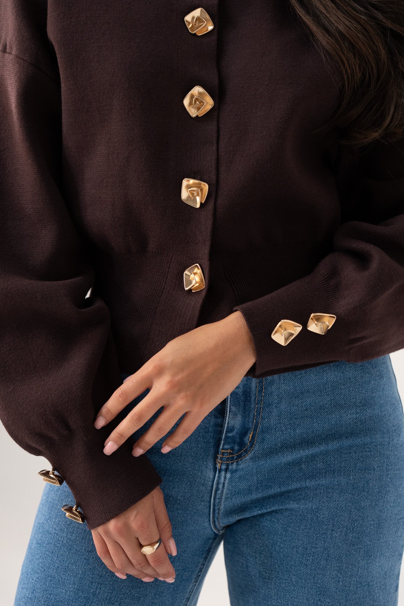 Love Laura Cardigan In Chocolate