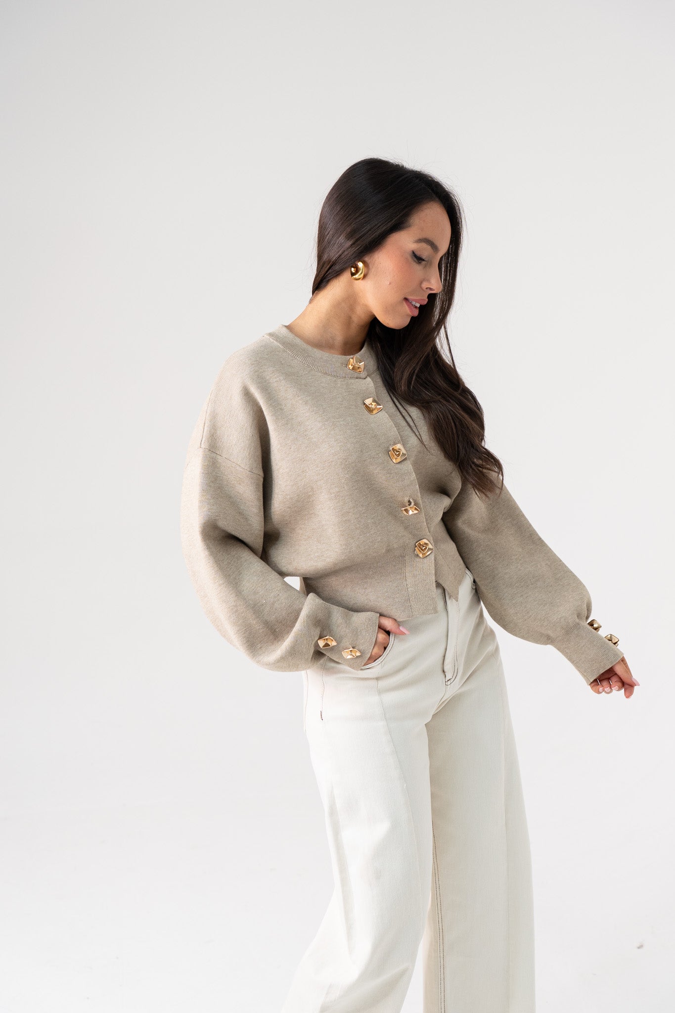 Love Laura Cardigan In Oatmeal
