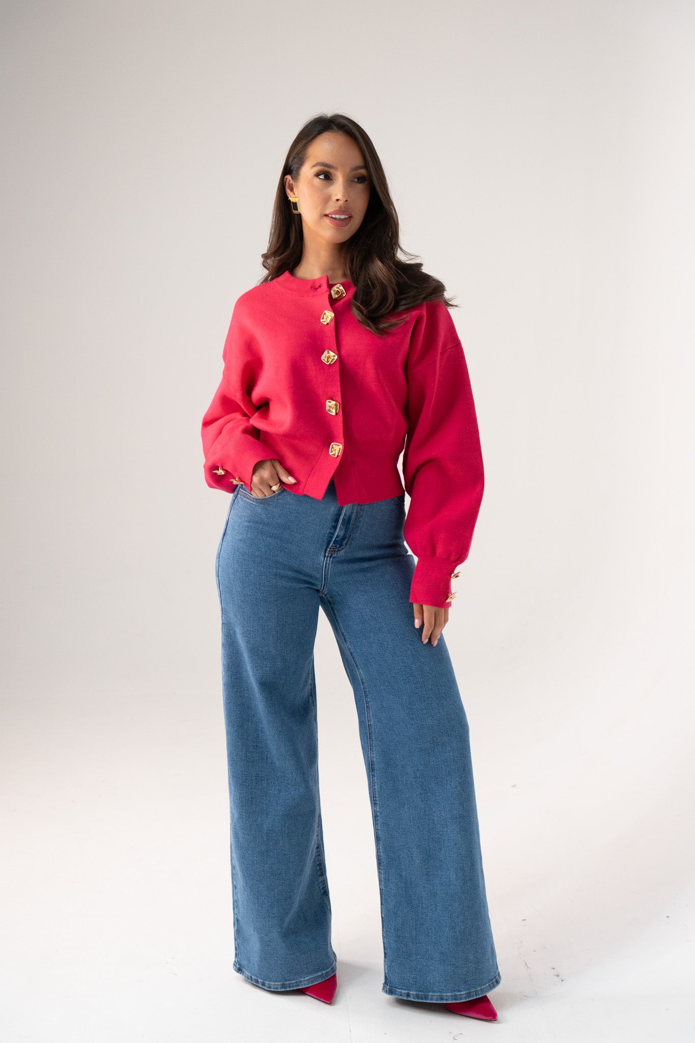 Love Laura Cardigan In Pink