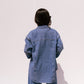 Love Laura Denim Shacket In Mid Wash