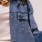 Love Laura Denim Shacket In Mid Wash