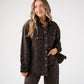 Love Laura Denim Shacket In Dark Leopard Print
