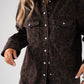 Love Laura Denim Shacket In Dark Leopard Print