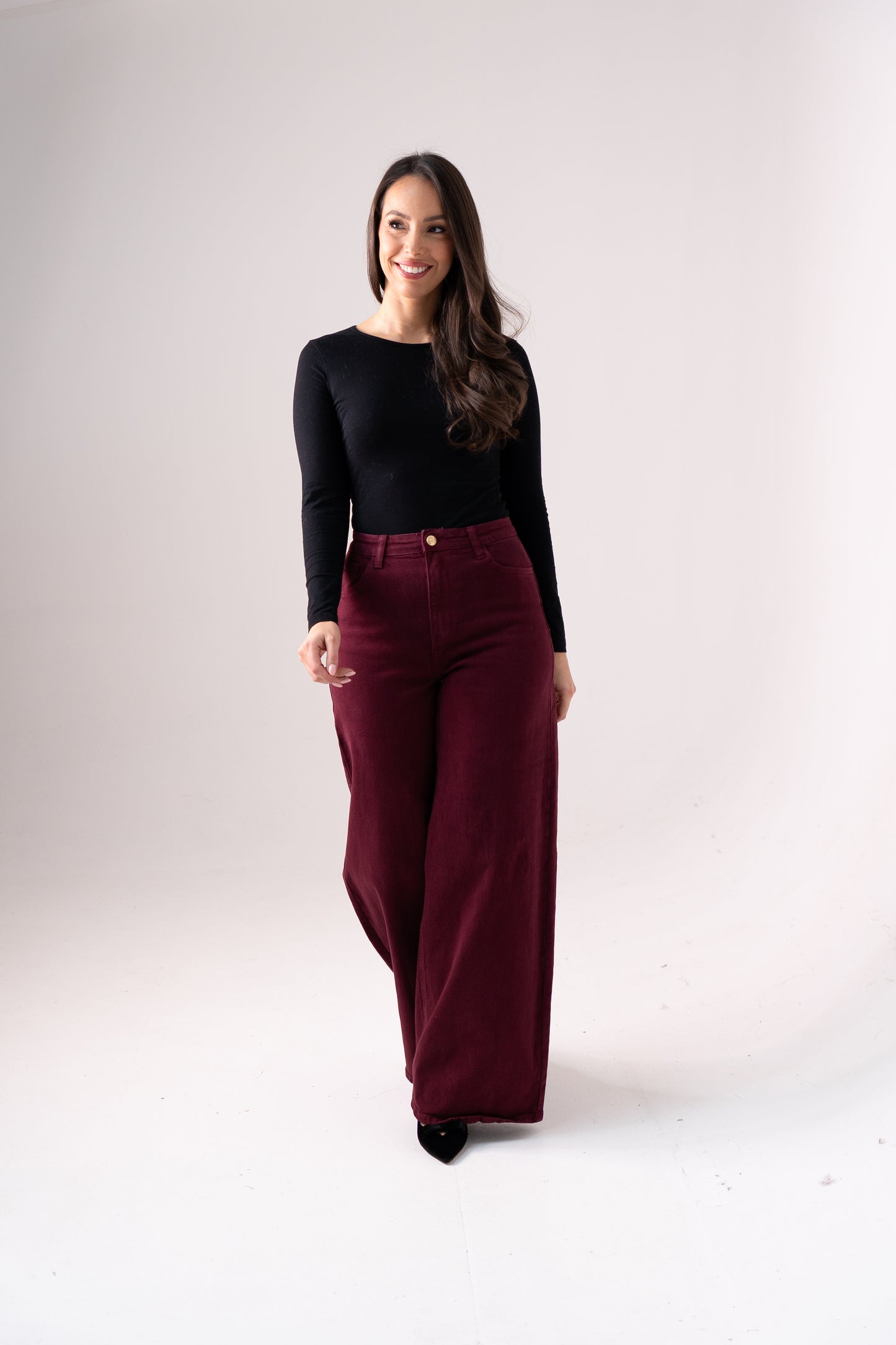 Love Laura Everyday Jeans In Burgundy