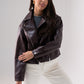 Love Laura Faux Leather Jacket In Merlot