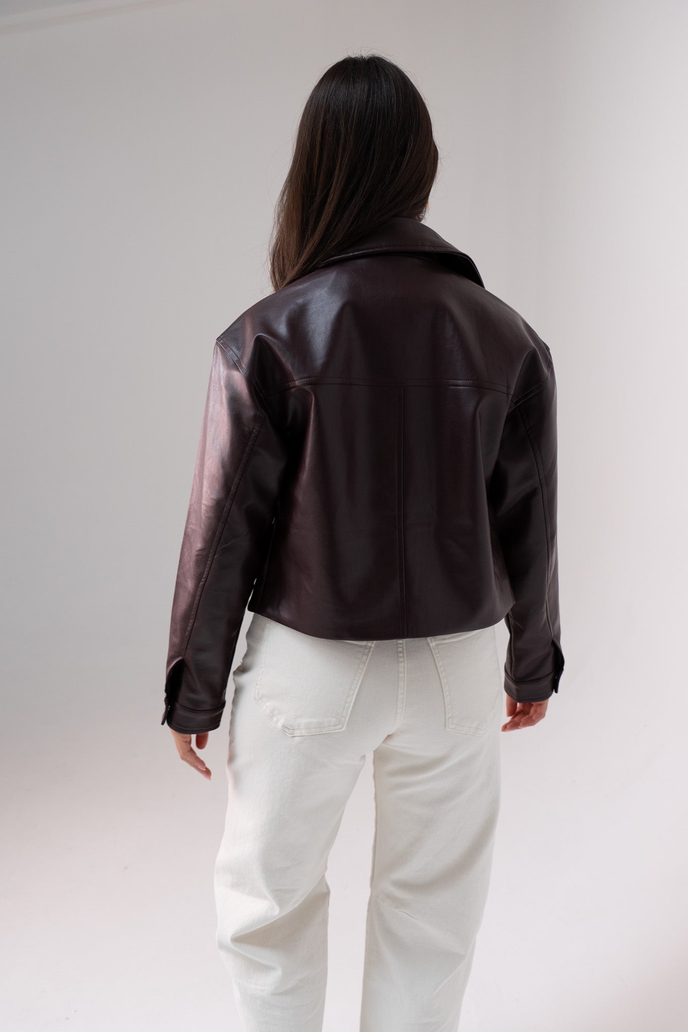 Love Laura Faux Leather Jacket In Merlot – The Walk in Wardrobe