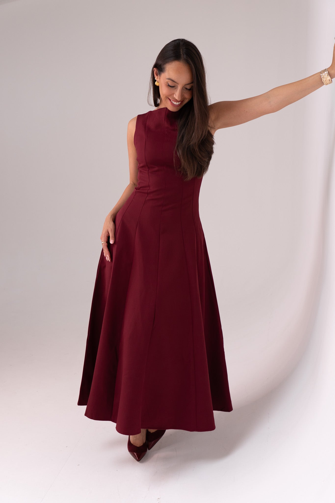 Love Laura Forever Dress In Burgundy