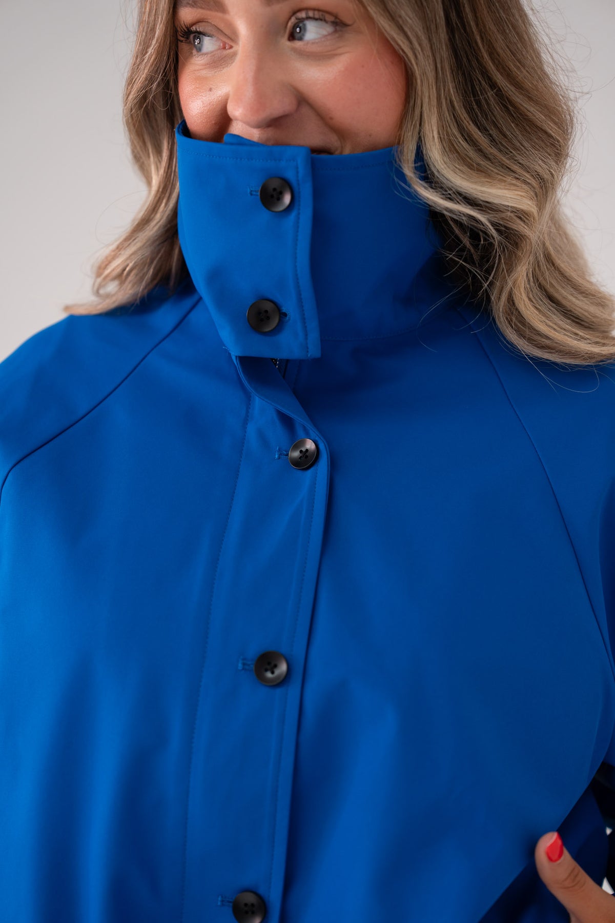 Love Laura Funnel Neck Jacket In Blue