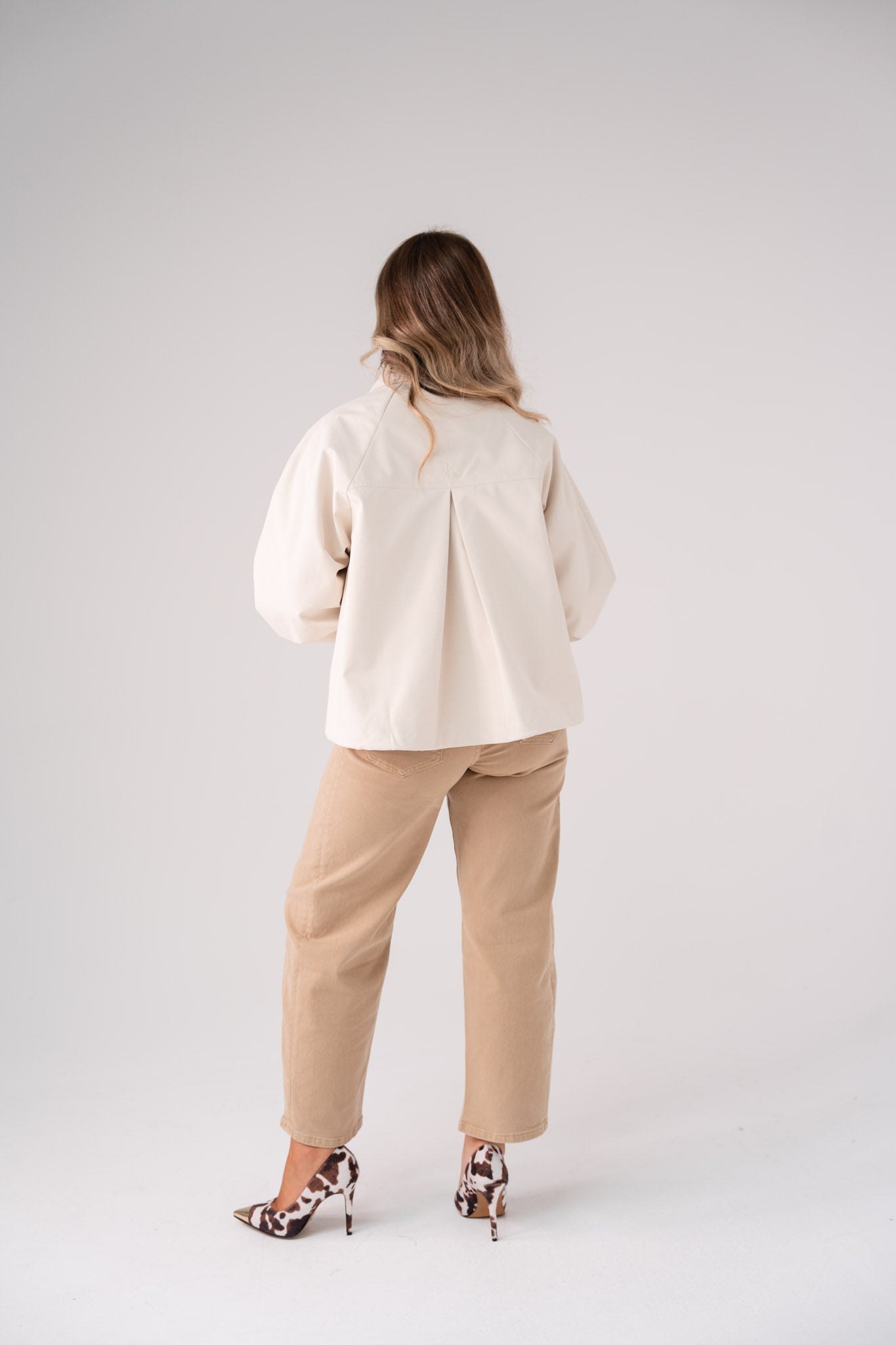 Love Laura Funnel Neck Jacket In Nude