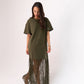 Love Laura Contrast T-Shirt Dress In Khaki