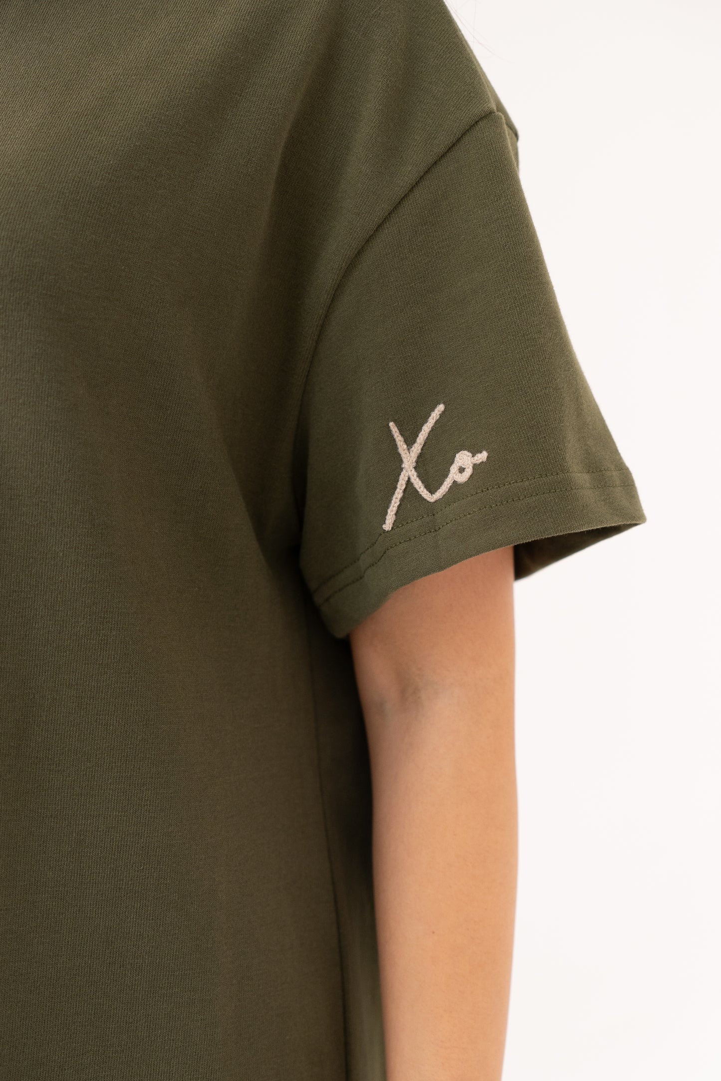 Love Laura Contrast T-Shirt Dress In Khaki