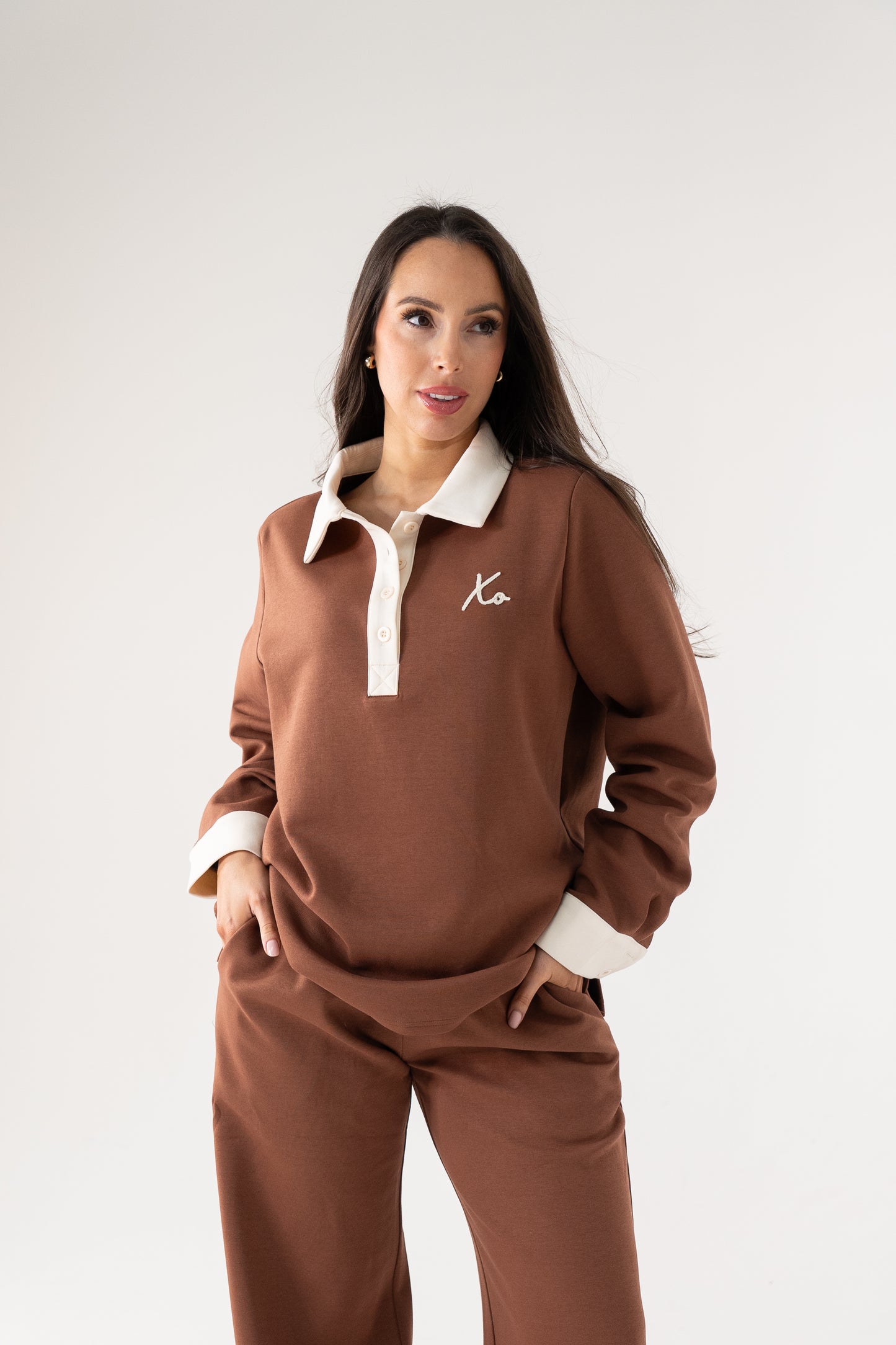 Love Laura Leisure Rugby Top In Tan