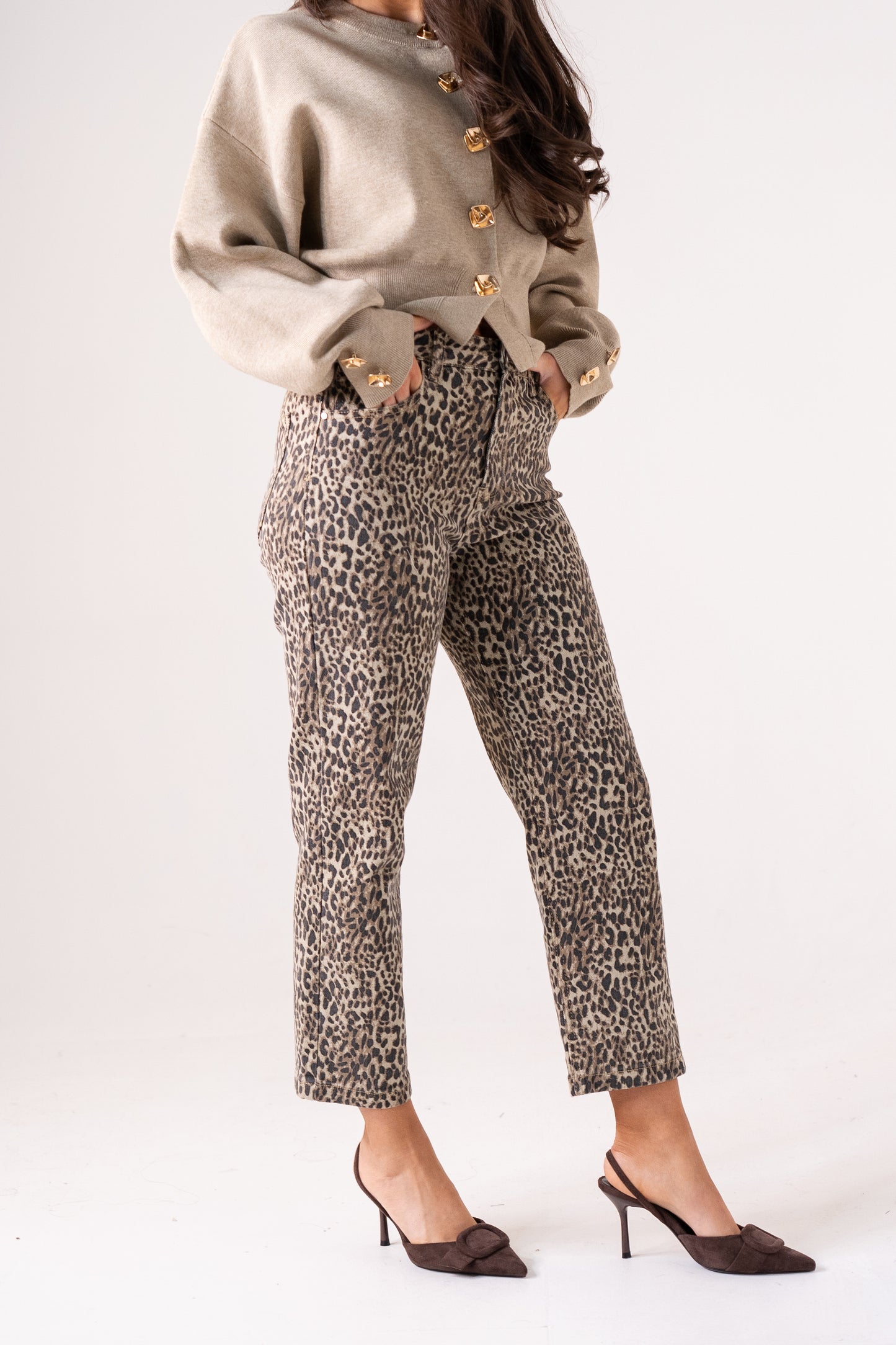Love Laura Mom Jeans In Leopard