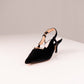 Love Laura Pearl Detail Kitten Heel In Black