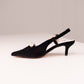 Love Laura Pearl Detail Kitten Heel In Black